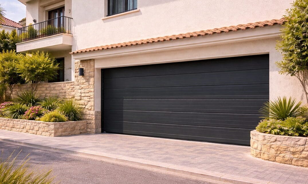 puerta de garaje automática en vivienda residencial en España