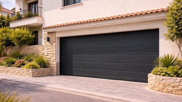 puerta de garaje automática en vivienda residencial en España