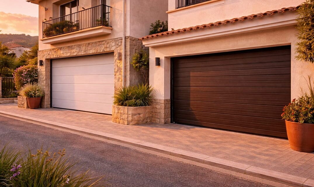 puerta automática moderna instalada en vivienda en España