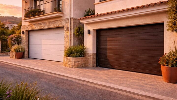 puerta automática moderna instalada en vivienda en España