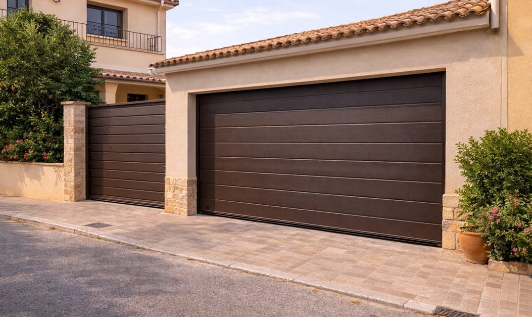 puerta corredera metálica de garaje en vivienda en Quartell