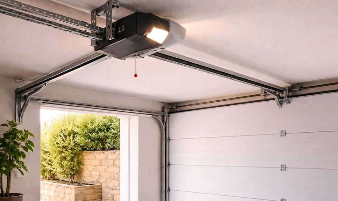 puerta automática de garaje en vivienda residencial revisada