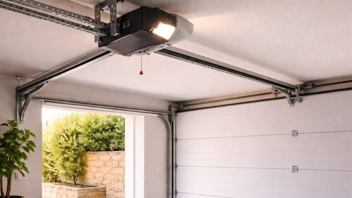 puerta automática de garaje en vivienda residencial revisada