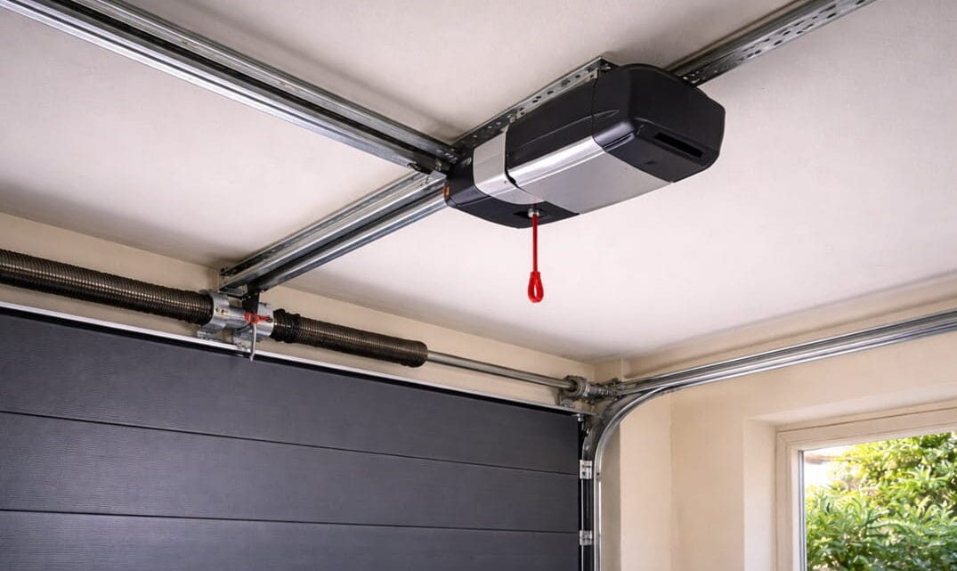 motor nuevo de puerta automática de garaje instalado en vivienda en Sagunto